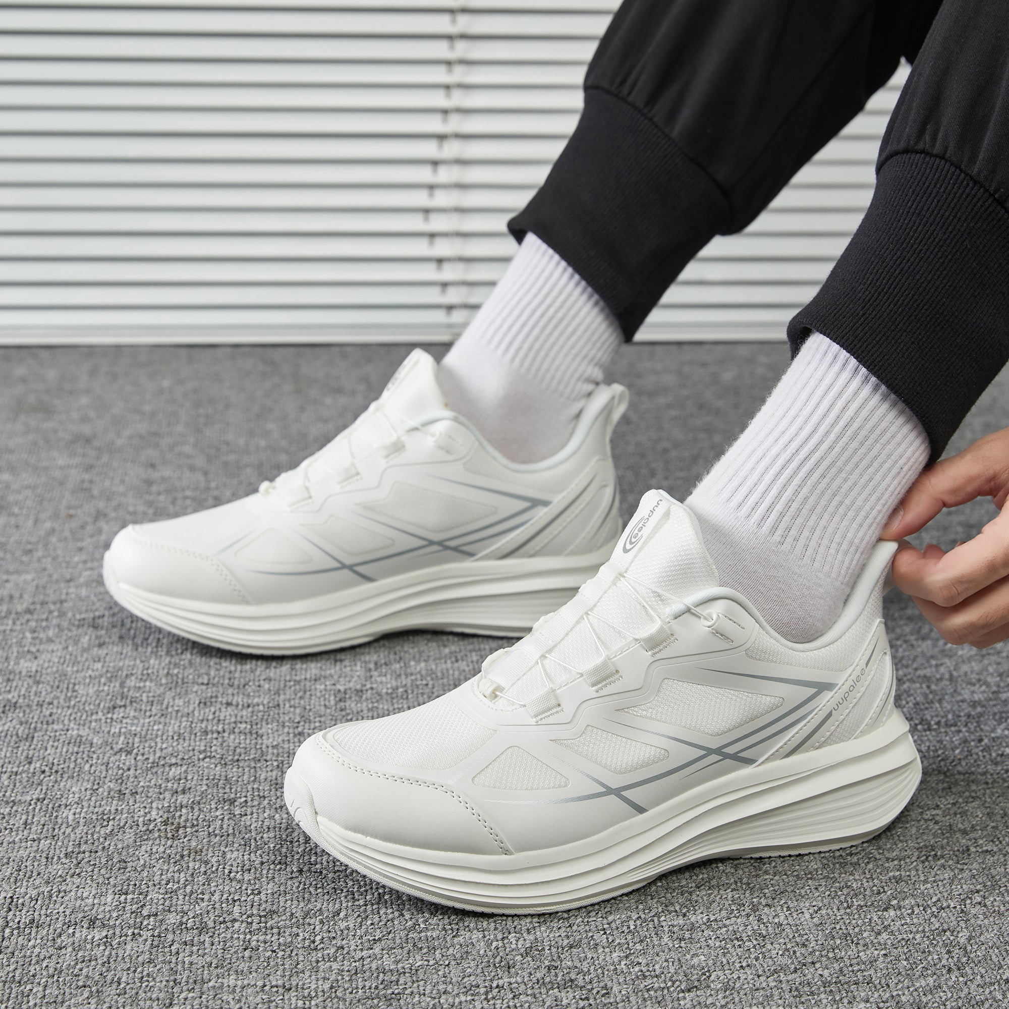 World's First Adjustable Hands Free Shoes for Unisex – Self Lacing Walking Shoes with Innovative Design, No-Tie Laces, No-Bend Convenience, Slip on & Slide & Go