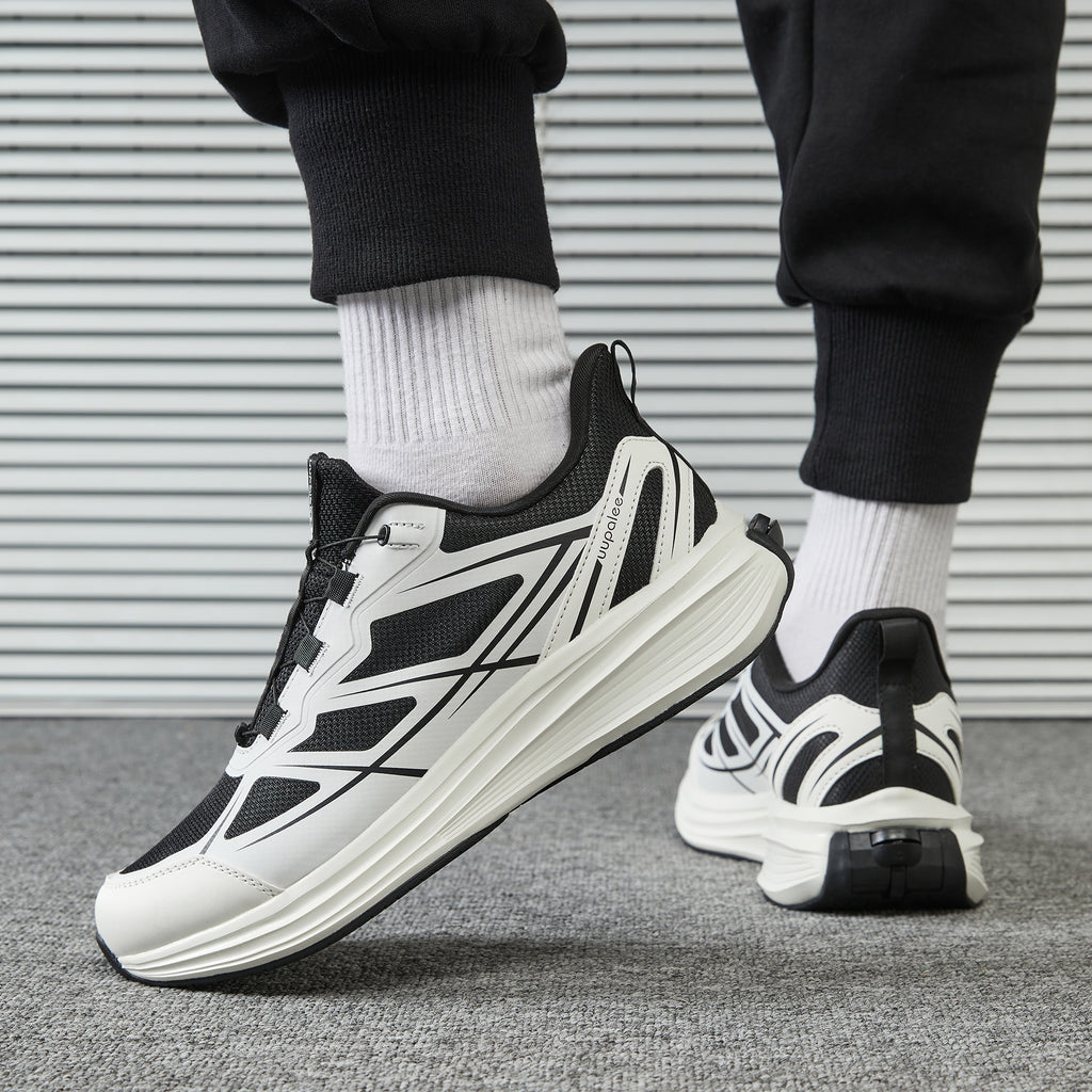 World's First Adjustable Hands Free Shoes for Unisex – Self Lacing Walking Shoes with Innovative Design, No-Tie Laces, No-Bend Convenience, Slip on & Slide & Go