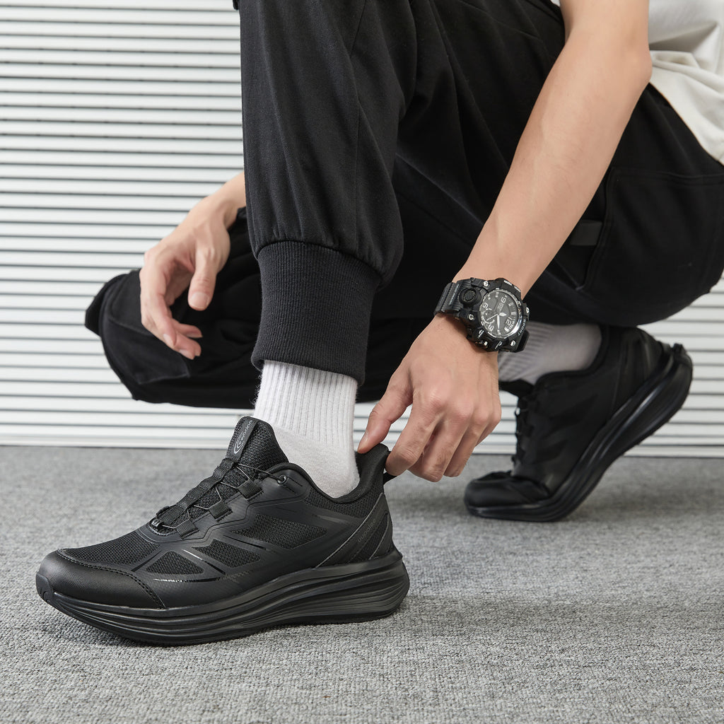World's First Adjustable Hands Free Shoes for Unisex – Self Lacing Walking Shoes with Innovative Design, No-Tie Laces, No-Bend Convenience, Slip on & Slide & Go