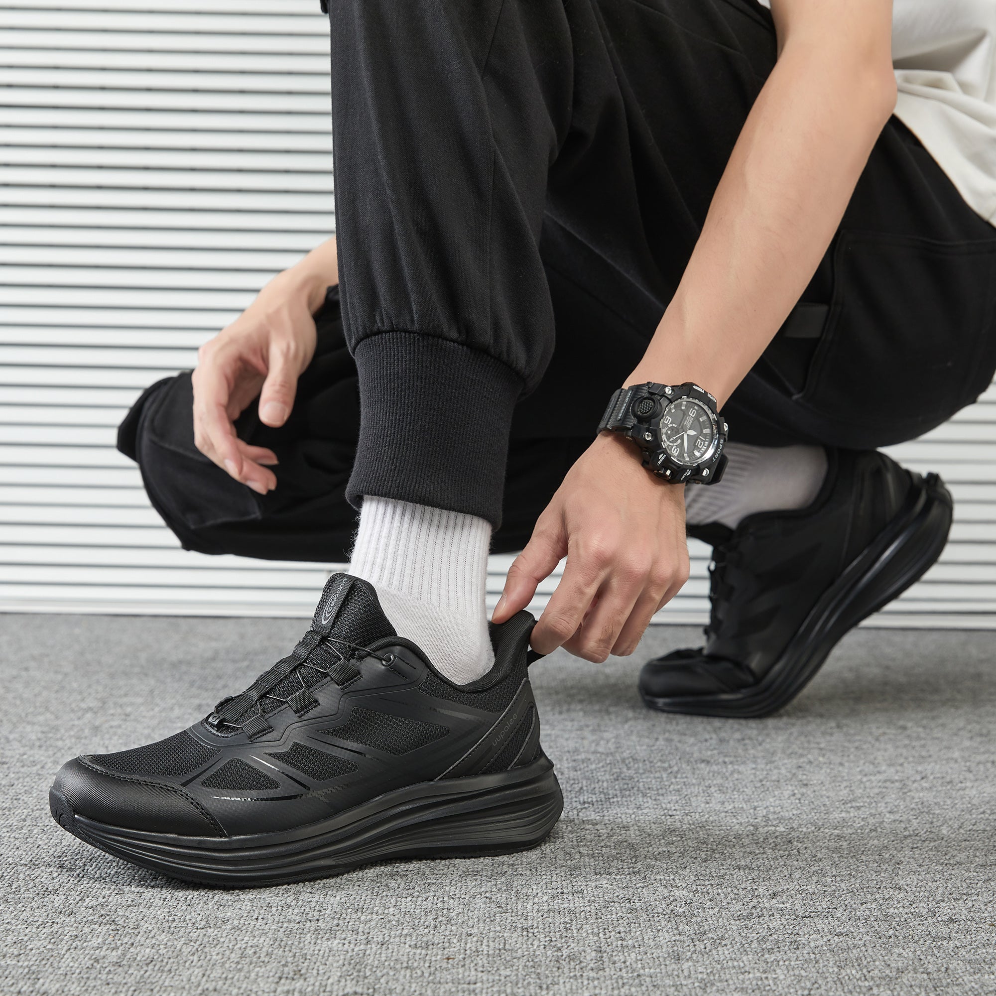 World's First Adjustable Hands Free Shoes for Unisex – Self Lacing Walking Shoes with Innovative Design, No-Tie Laces, No-Bend Convenience, Slip on & Slide & Go
