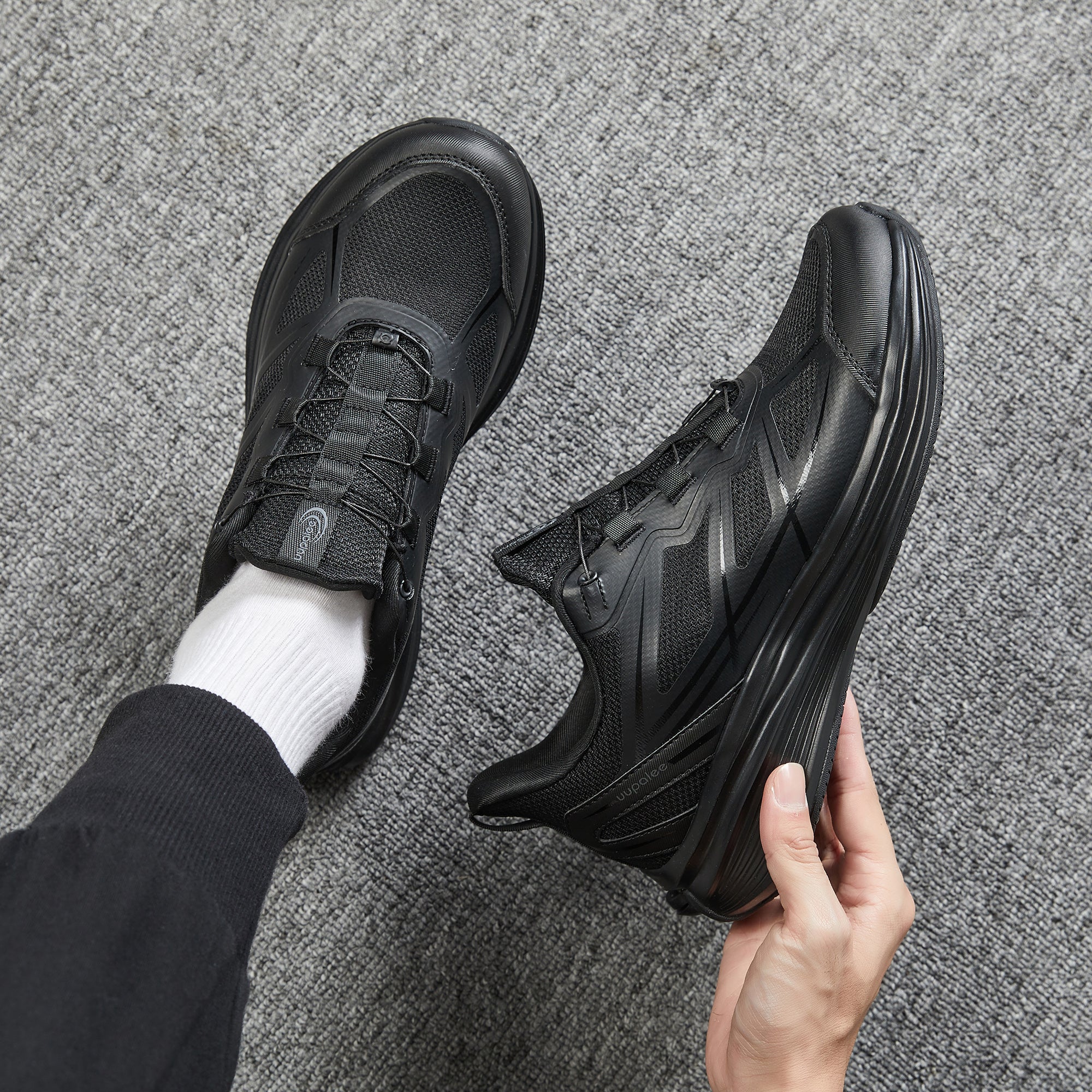 World's First Adjustable Hands Free Shoes for Unisex – Self Lacing Walking Shoes with Innovative Design, No-Tie Laces, No-Bend Convenience, Slip on & Slide & Go