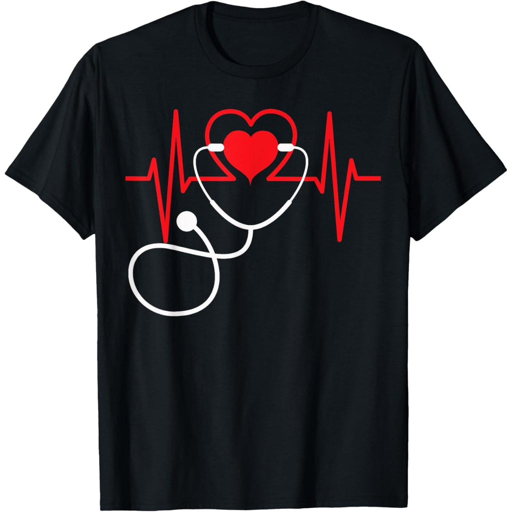 Humorous Heartbeat Nurse Medical Shirt for Men and Women