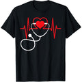 Humorous Heartbeat Nurse Medical Shirt for Men and Women