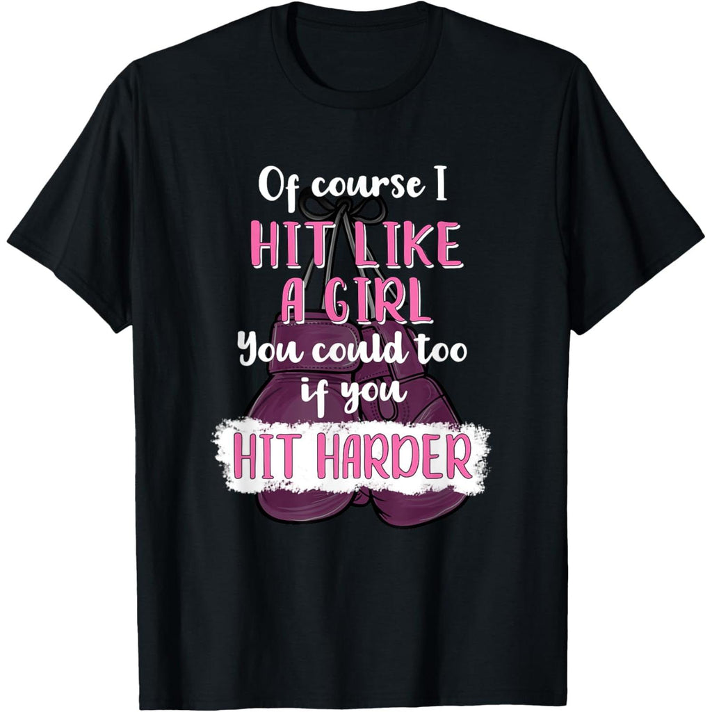 Women s Fun Kickboxing Boxing T Shirt Like A Girl Athletic Tee