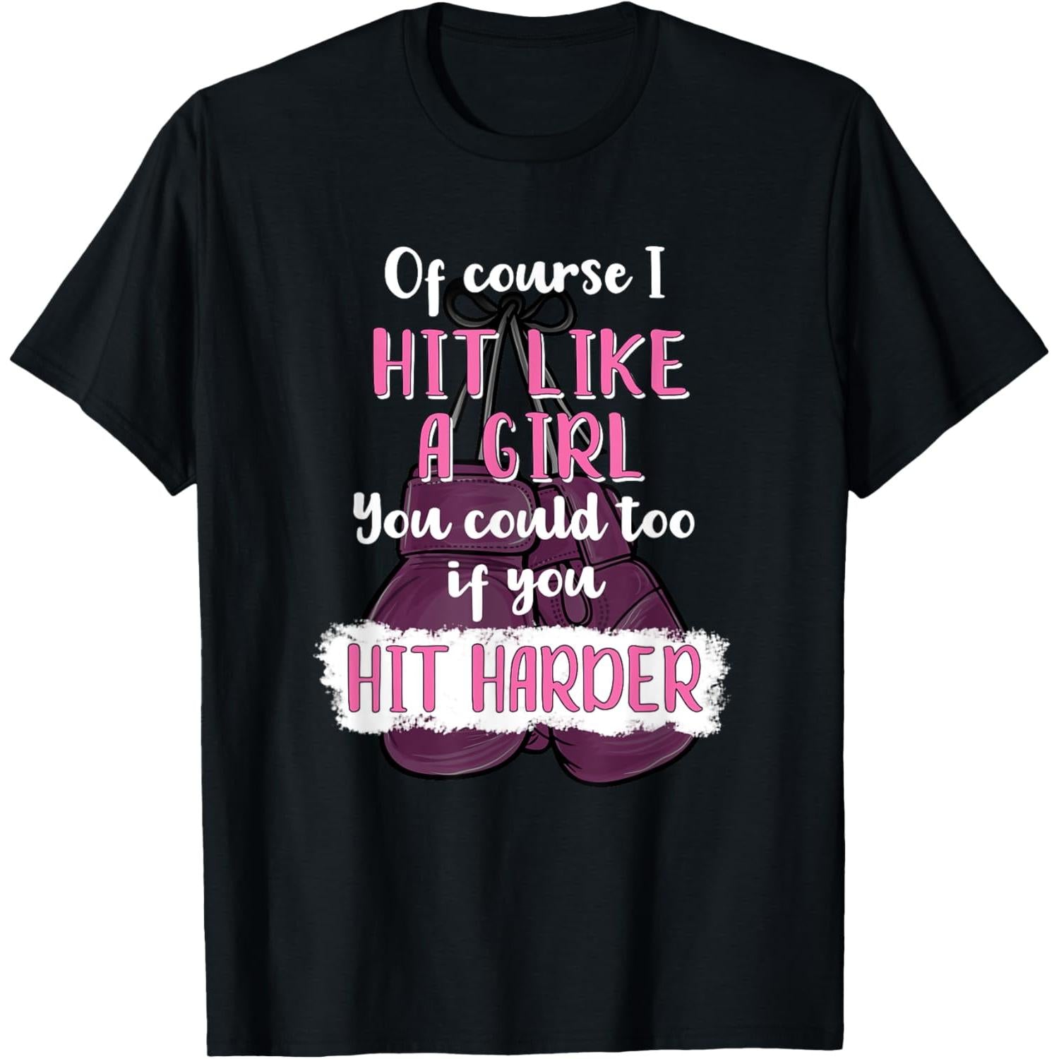 Women s Fun Kickboxing Boxing T Shirt Like A Girl Athletic Tee