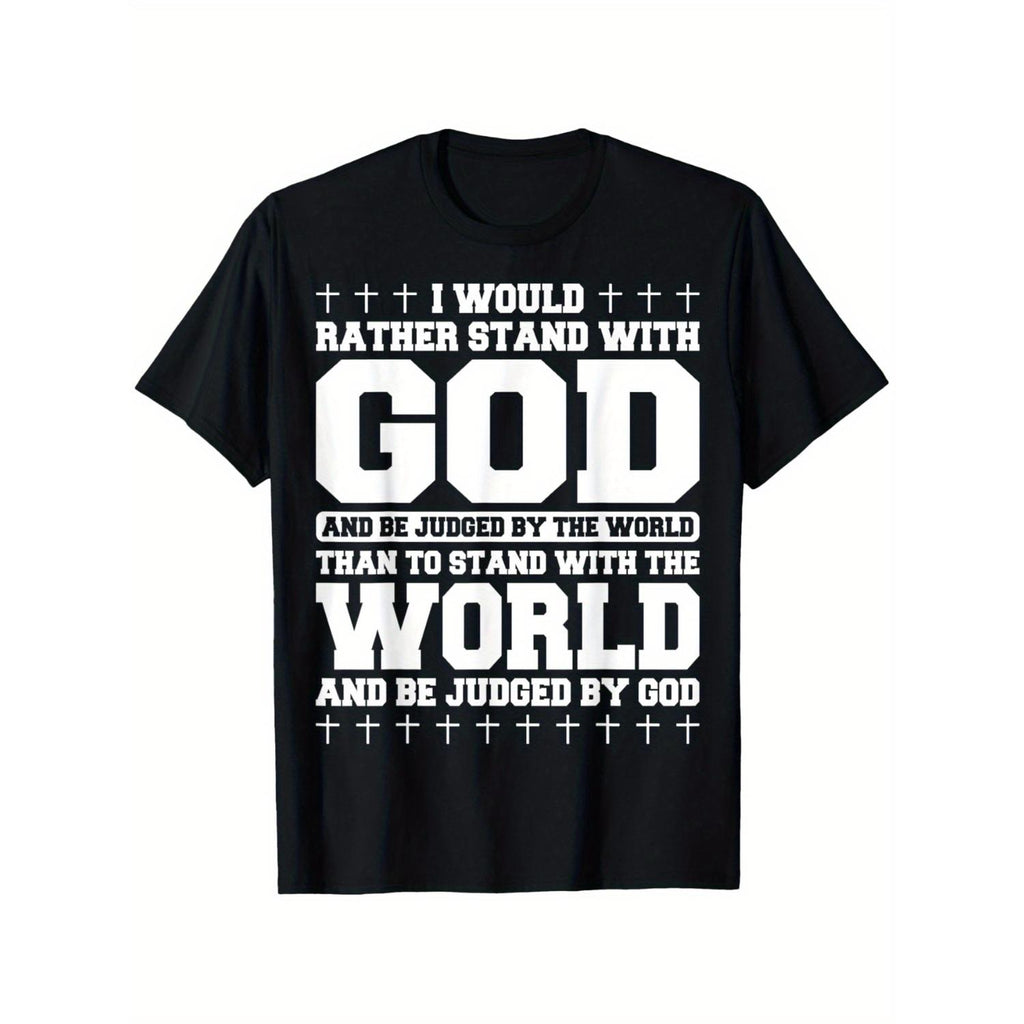 I Would Rather Stand With God Knight Templar 100 Percent Cotton Casual Short Sleeve Crew Neck T Shirt Men Dad Summer Outdoor Clothing Gifts