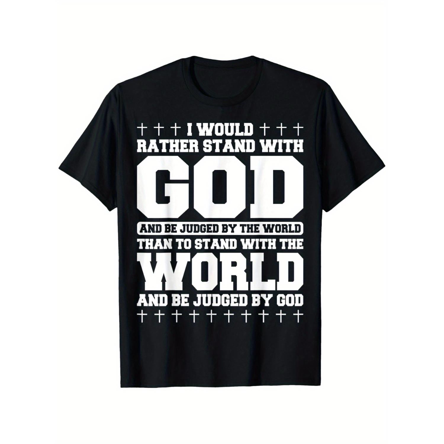 I Would Rather Stand With God Knight Templar 100 Percent Cotton Casual Short Sleeve Crew Neck T Shirt Men Dad Summer Outdoor Clothing Gifts