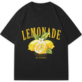 Verdusa Womens Oversized Fruit Letter Print T Shirt Retro Vintage Style Round Neck Drop Shoulder Tee Top