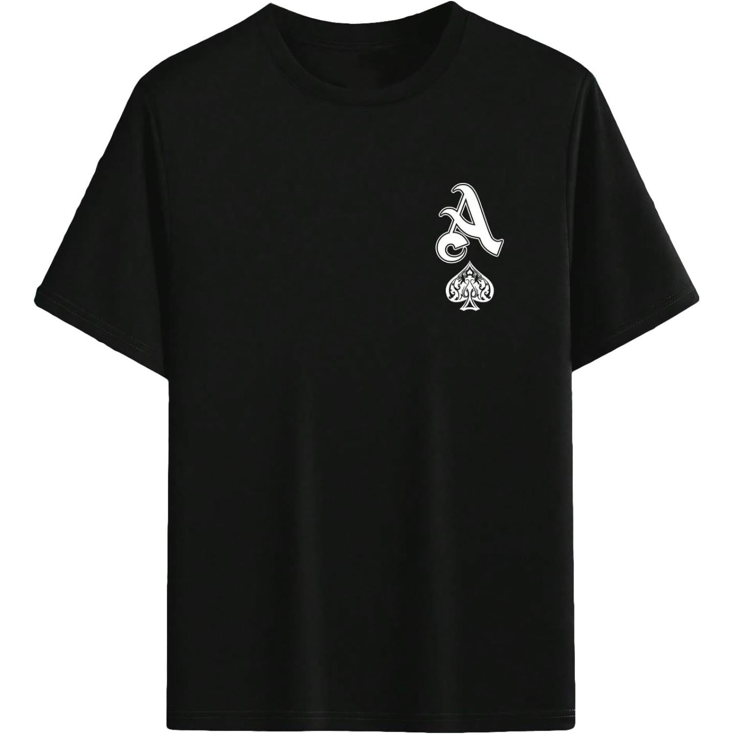 Mens Summer T Shirt With Letter Graphic Crew Neck Short Sleeve Casual Top