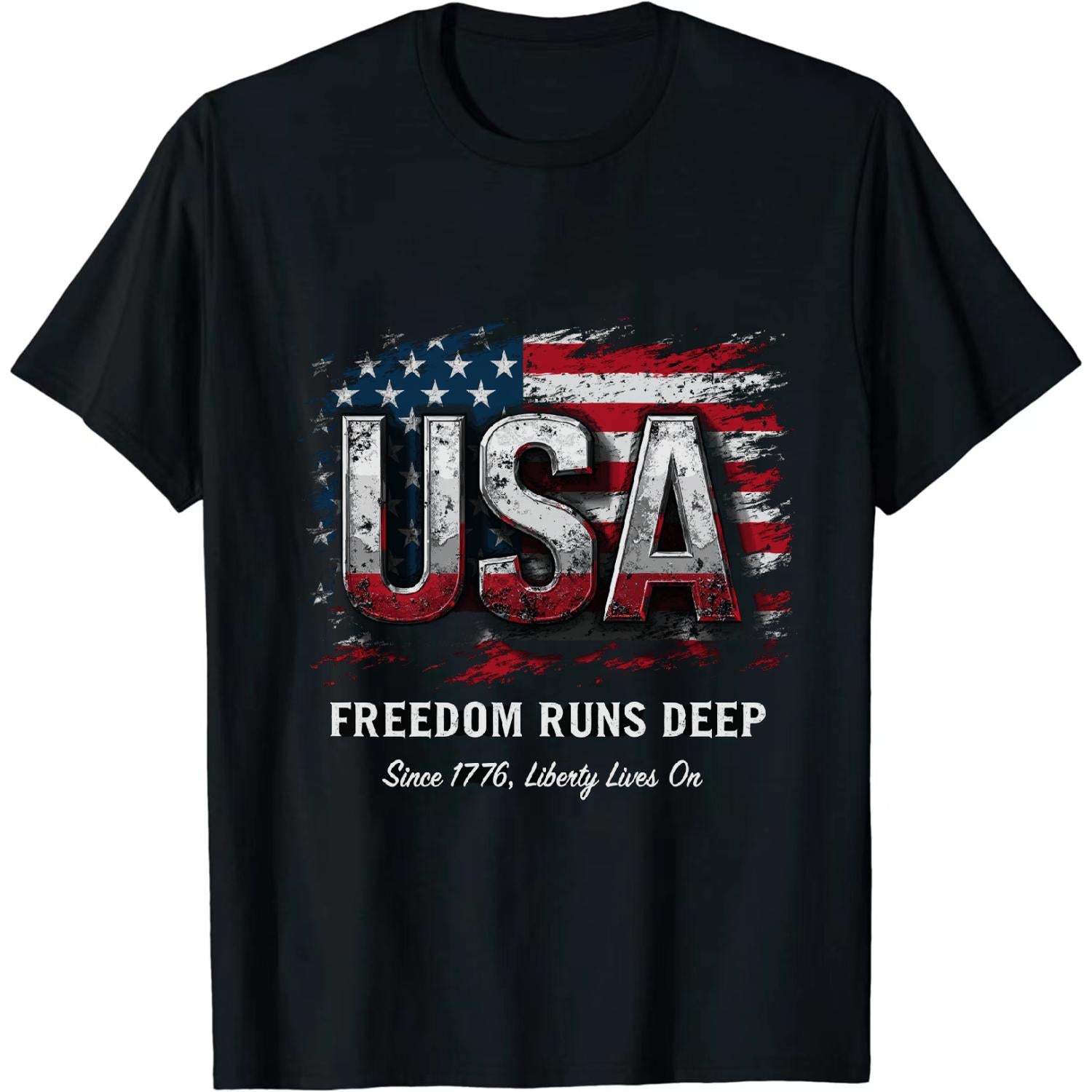 Stylish Fourth Of July USA Tee Celebrating Freedom Since 1776
