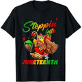 Stepping Into Juneteenth Afro Woman Black Girls Sneakers Design For Men T Shirt