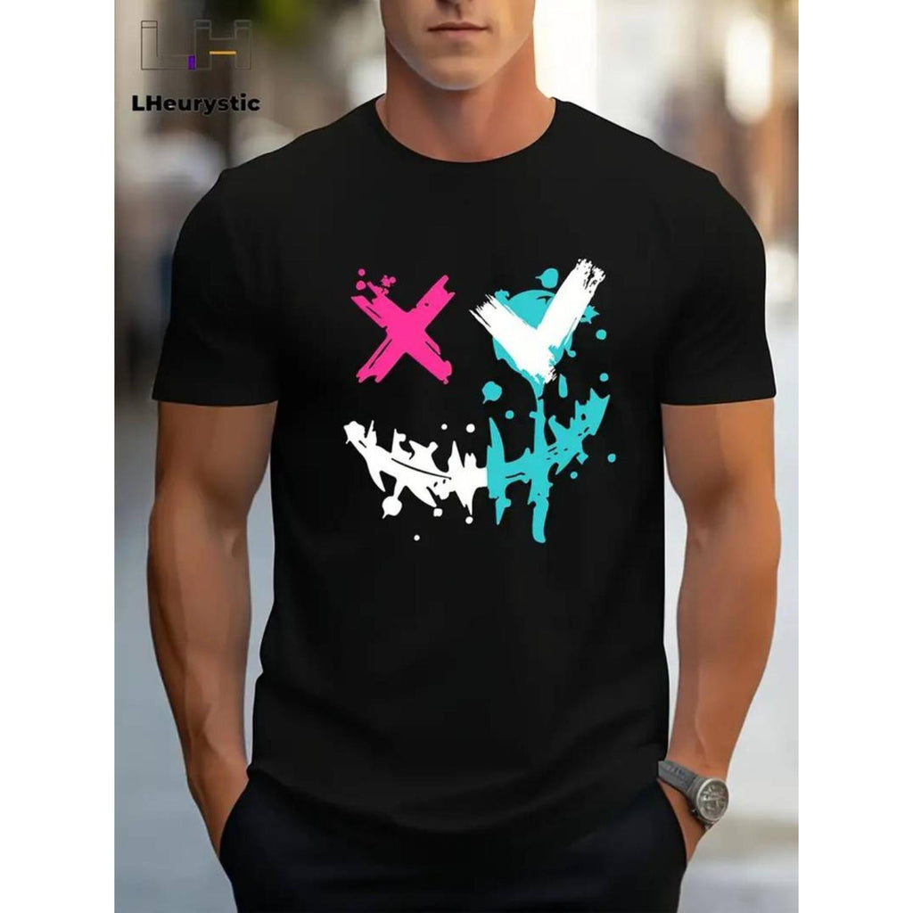 Humorous Monogram Printed Mens T Shirt Featuring Novelty Pattern Designs