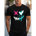 Humorous Monogram Printed Mens T Shirt Featuring Novelty Pattern Designs