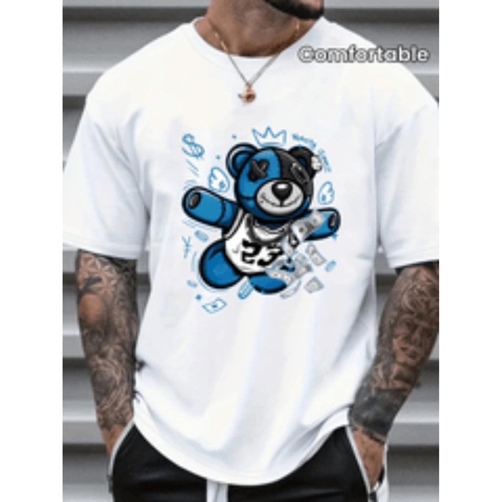 Versatile Comfortable Niche 2024 Patterned No 23 Monogrammed Mens Shirt With Fashionable Outdoor Style Short Sleeved Round Neck White Design