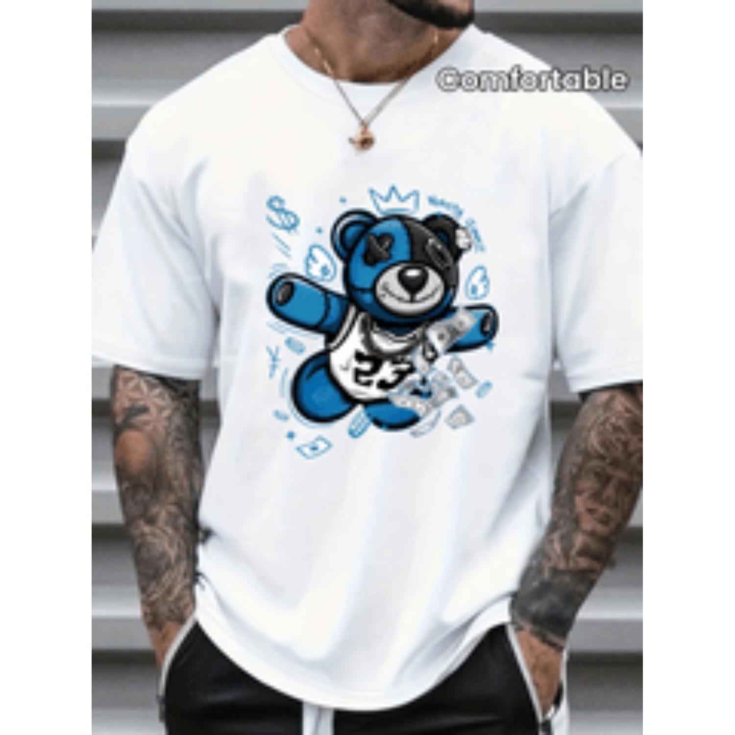 Versatile Comfortable Niche 2024 Patterned No 23 Monogrammed Mens Shirt With Fashionable Outdoor Style Short Sleeved Round Neck White Design