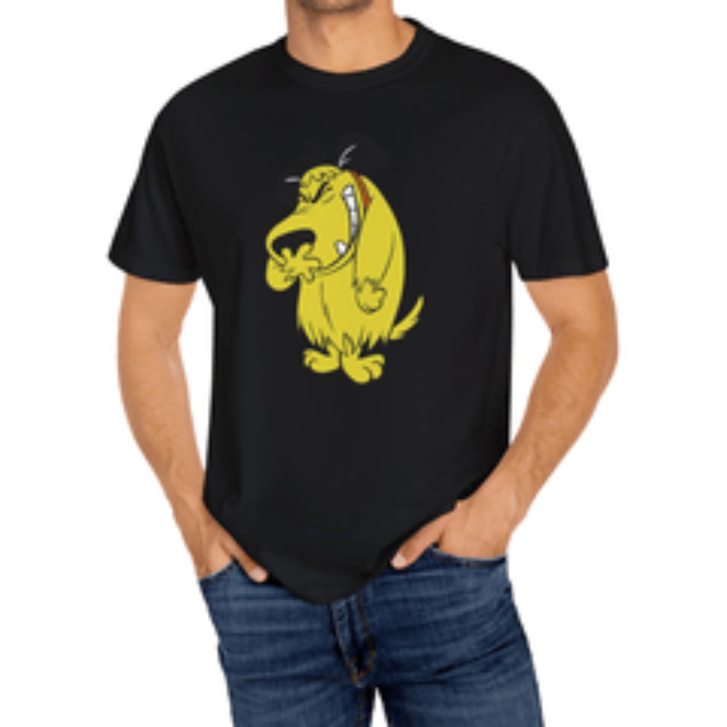 Trendy Casual Summer Mens T Shirt Featuring Cute Cartoon Print Comfortable Short Sleeve Crew Neck Top in Classic Black