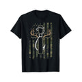Hunting Fishing Faith Christian Hunter Fisherman Camo Usa Everyday Essential Round Neck Short Sleeve Cotton T Shirt For Men Black
