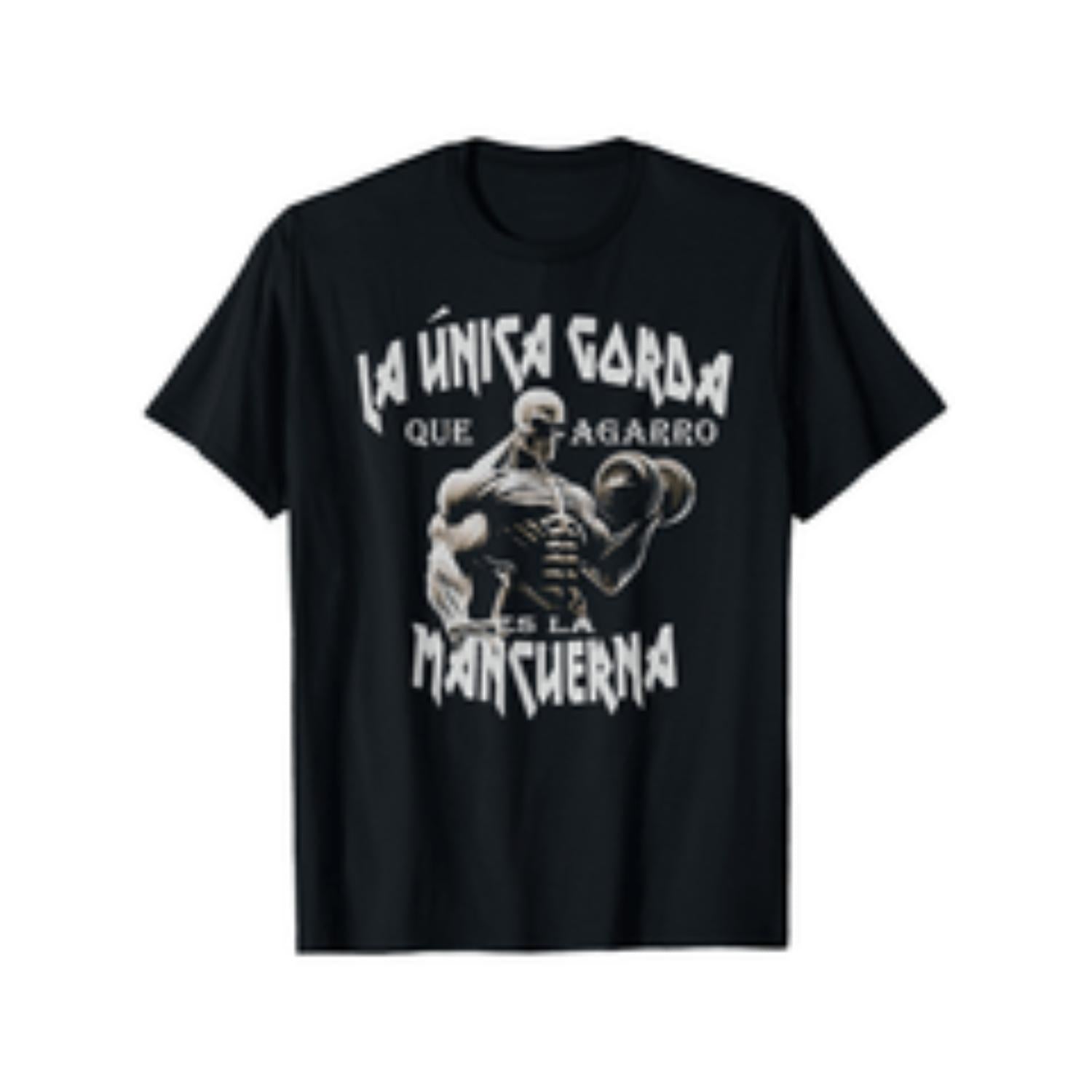 Funny Gym Inspired Mexican Skull Graphic Unisex T Shirt 100 Percent Cotton Relaxed Fit Round Neck Short Sleeve Stretch Fabric Black With White Print Sizes S To XXXL