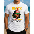 Men's Juneteenth 1865 Graphic T Shirt Design featuring Silhouette and Vibrant Colors Casual Short Sleeve Round Neck Summer Tee in Regular Fit White