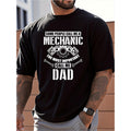 Mens Mechanic Dad Graphic T Shirt 100 Percent Cotton Casual Short Sleeve Tee Featuring Gears and Wrenches Design Ideal Gift for Spring Summer Daily Outdoor Fathers Day Wear