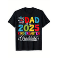 Dad Of 2025 Kindergarten Graduate T Shirt 100 Cotton 180gsm Black Short Sleeve Tee With Vibrant Graduation Cap And Stars Print Fathers Day Gift For Dad Mothers Day Gift For Mom S Xxxl Fathers Day Gift Items Black