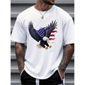 Men's Patriotic American Flag Navy Blue Casual Short Sleeve Loose Fit T-Shirt for Spring Summer Outdoor Activities Comfy 100 Cotton Tee