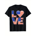 Love America USA T Shirt Day T Shirt for Men Women Dad Mom Regular Sizes S to XXXL Black 180 Gram Fabric Weight I Love Street Print Round Neck Top Black 1