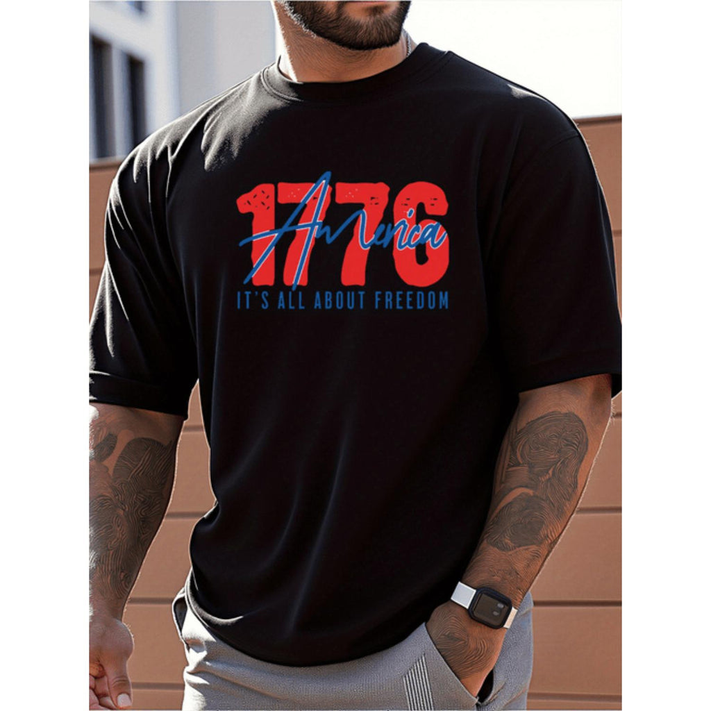 Mens Casual Short Sleeve T Shirts For Summer Loose Fit Comfortable Breathable Cotton Fabric With Printed Design Suitable For Daily Wear And Commemorative Use