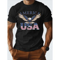 Mens 100 Graphic T Shirt Patriotic White Short Sleeve Tee Featuring American Flag Comfortable Casual Summer Wear for Everyday Use Black
