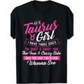 One Hundred Made In Usa 180g As A Girl I Have Three Sides Astrology Zodiac Sign T Shirt Black Edition
