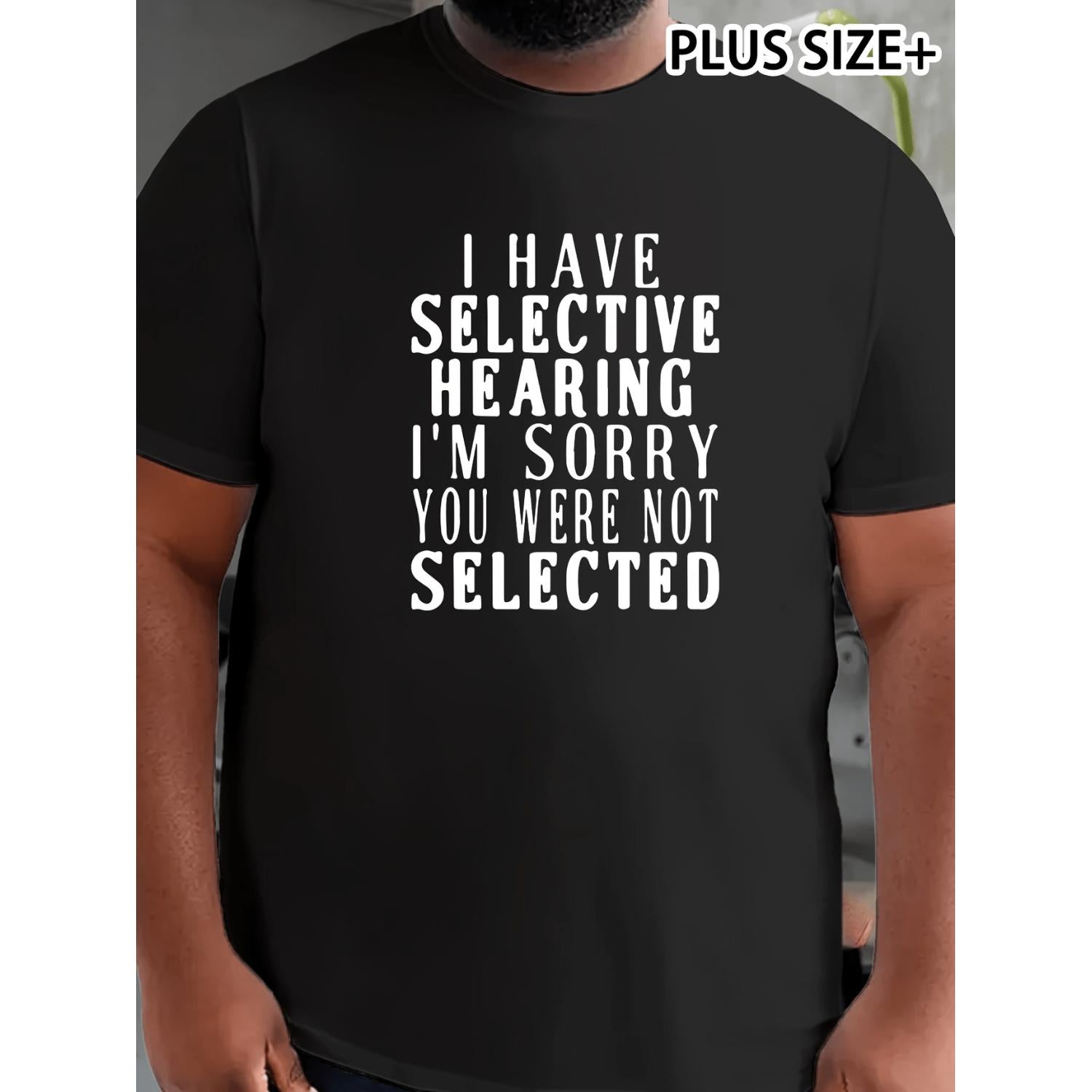 Plus Size Mens Short Sleeve T Shirt Comfortable Trendy Casual Summer Tees with Print in Black