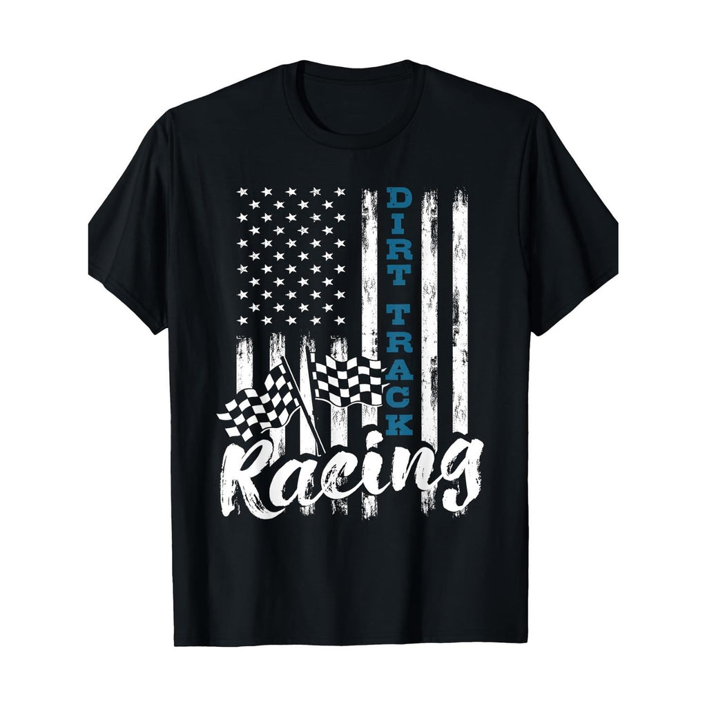 Racing Patriotic United States Flag Racer T Shirt 100 Percent Cotton 220 Gram