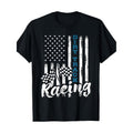 Racing Patriotic United States Flag Racer T Shirt 100 Percent Cotton 220 Gram