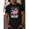 Mens Patriotic Cotton T Shirt Featuring Flag Graphic Casual Round Neck 220g Thick Pure Cotton Machine Washable American Style Black Pure Cotton Tee