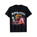 Buffalo Slot Machine Lovers Costume T Shirt Fashionable Cotton Short Sleeve Street Style Comfortable Mens Crew Neck T Shirt Soft Breathable Moisture Wicking Gift Black