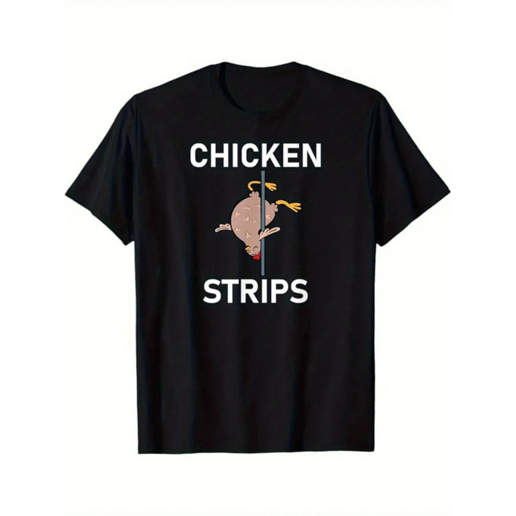 Pole Dance Hen Print Men's T Shirt Trendy Cotton Short Sleeve Casual Top With Comfortable Round Collar Moisture Wicking Lightweight Summer Black