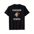 Pole Dance Hen Print Men's T Shirt Trendy Cotton Short Sleeve Casual Top With Comfortable Round Collar Moisture Wicking Lightweight Summer Black