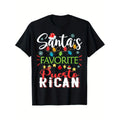 Festive Puerto Rican Christmas T Shirt in 100 Cotton Crew Neck Casual Style with Holiday Print Available in Black Sizes S to 3XL Ideal Gift for Men Dad and Friends Travel Friendly Holiday T Shirt