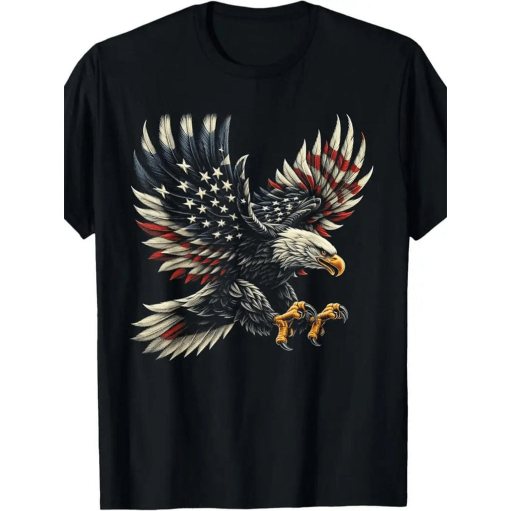 Men Casual Black Short Sleeve T Shirt Featuring Mountain Sunset Design