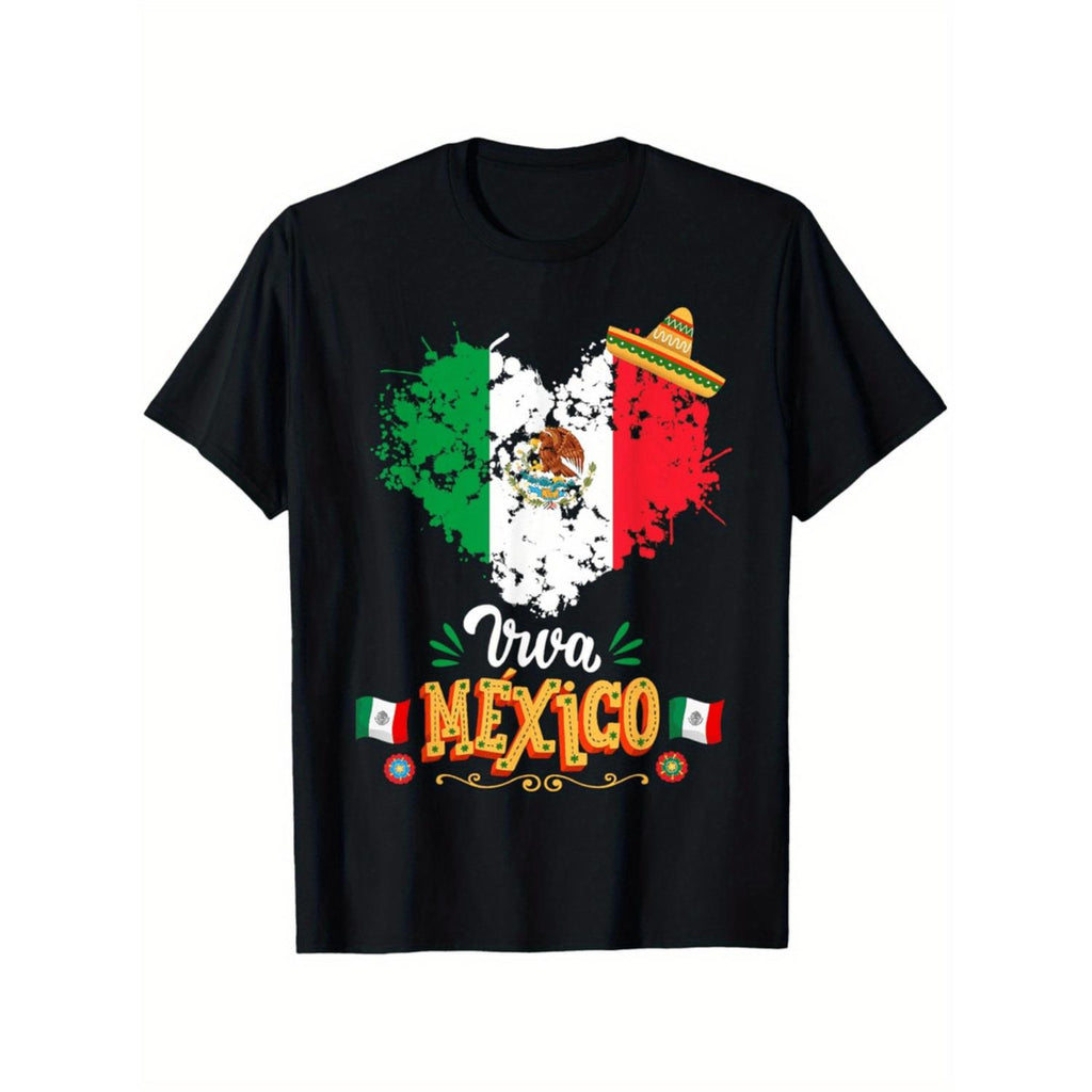 Mexican Flag Inspired Outfit Idea Featuring 100 Percent Cotton Summer Casual Short Sleeve Crew Neck T Shirt Perfect For Holiday Gifts