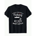 Mens Fishing Graphic T Shirt Casual Black Cotton Tee Breathable Soft Round Neck Short Sleeve Wear for Fishing