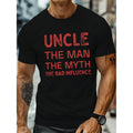 Plus Size Men's Summer T Shirt Uncle Graphic Print Short Sleeve Tees Trendy Casual Wear for Daily Life Big Tall Men in White