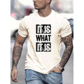 Vibrant Short Sleeve Round Neck Graphic T Shirt for Men in Summer Royal Blue Featuring Stretchy Polyester Blend