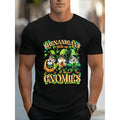 Mens Casual Vintage Black Cartoon Pattern Printed Cotton T Shirt Comfortable Round Neck Short Sleeve Versatile Half Sleeved Tee
