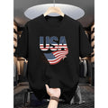 Mens USA Flag Patriotic Graphic T Shirt 100 Percent Cotton Relaxed Fit Short Sleeve Soft Breathable Fabric Featuring Flag Print Machine Washable Casual Summer Top Classic Round Neck Comfortable Microfiber Design