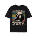 Funny Mens Short Sleeve Graphic T Shirt Collection Featuring It M Surrounded By Assholes Dark Helmet Design in Black