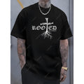 Mens 100 Percent Cotton Graphic T Shirt Black Casual Short Sleeve Featuring Cross Ideal for Casual Attire and Special Occasions White Cotton Tees