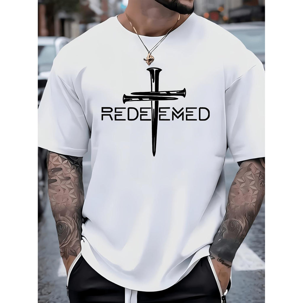 Cross Mens Casual T Shirt Made of Cotton Fabric Comfortable Breathable and Perfect for Daily Outdoor Wear White