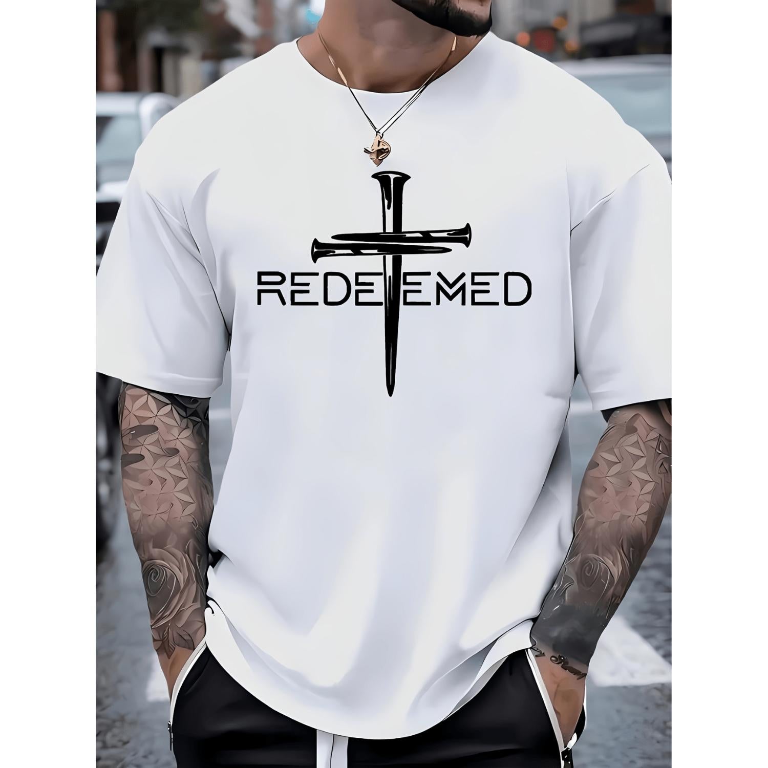 Cross Mens Casual T Shirt Made of Cotton Fabric Comfortable Breathable and Perfect for Daily Outdoor Wear White