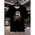T Shirt Three Print Round Neck Casual Short Sleeve Polyester Hip Hop Rap Summer Top Regular Fit Mixed Color